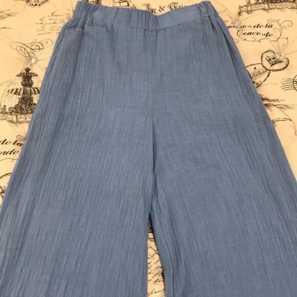 Whyte Eyelash Gauze Wide Leg Pants - Picture 5 of 8